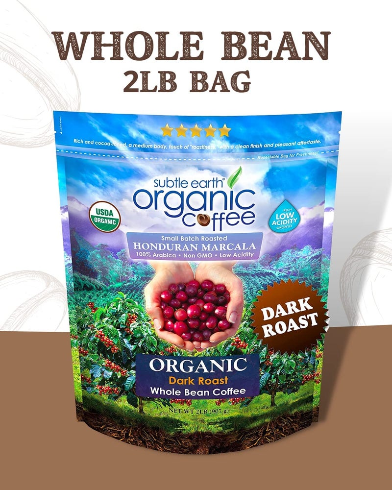 Cafe Don Pablo 2LB Subtle Earth Organic Coffee - Dark Roast - Whole Bean Coffee - 100% Arabica Beans - Low Acidity and Non-GMO - 2lb bag - Image 4